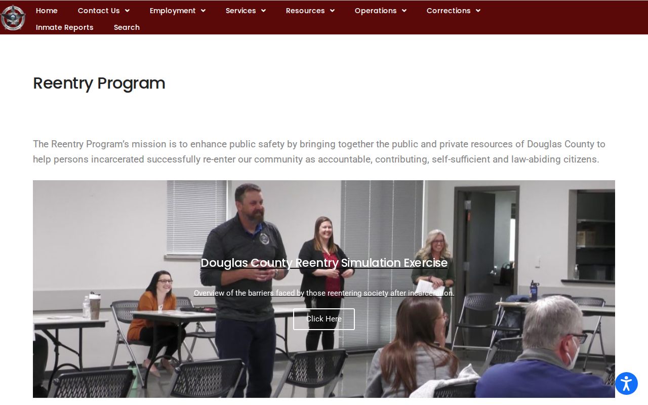Douglas County Correctional Facility post-release reentry program