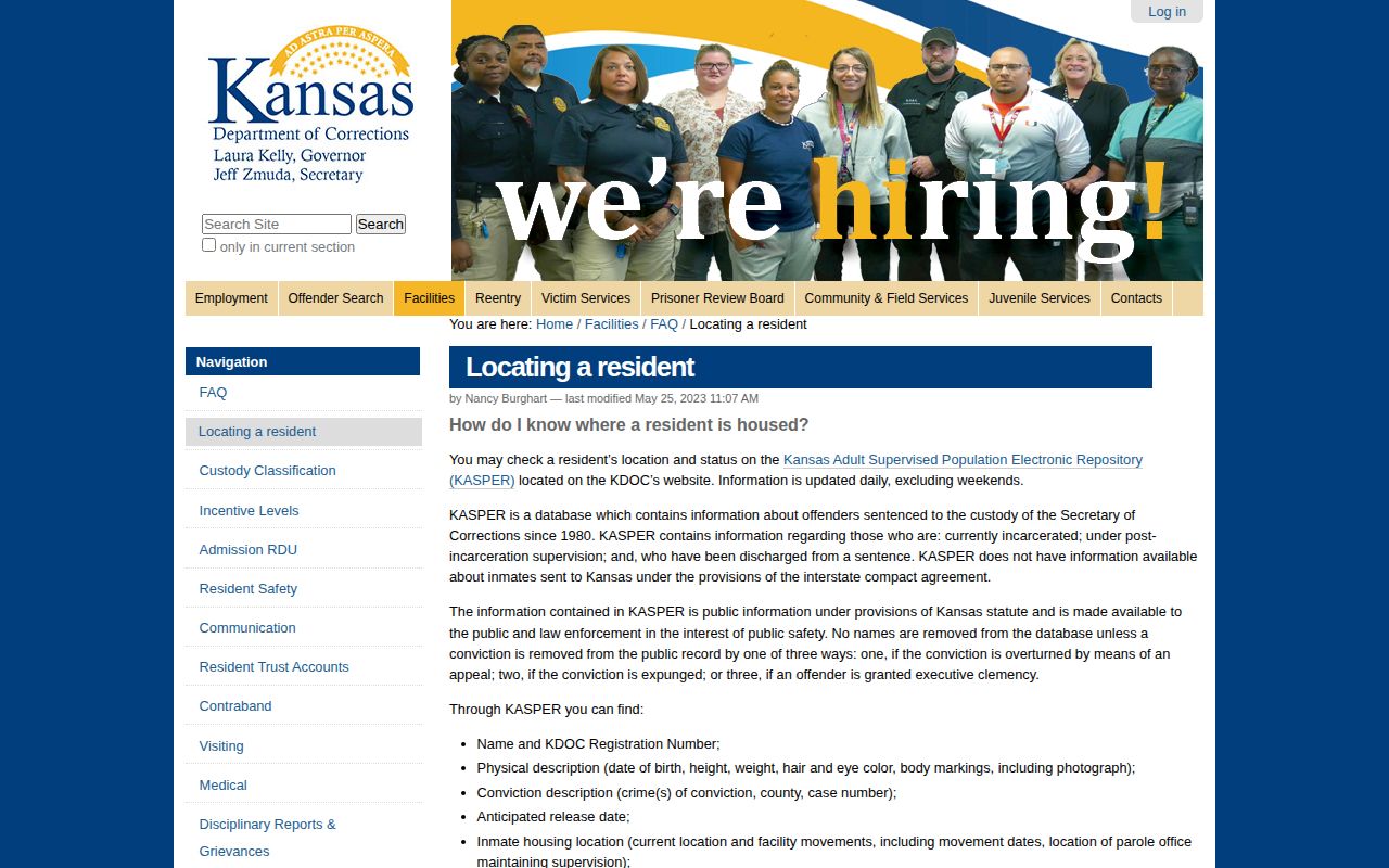 KASPER coverage for Douglas County released and discharged inmates